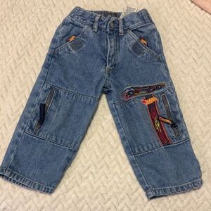 Vintage 2000s Hot Wheels Colorful Embroidered Kids' Denim Jeans